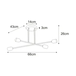 Cheap Lampa sufitowa w surowym stylu K-4382 SITYA BLACK | Kaja Oświetlenie Żyrandole Nowoczesne