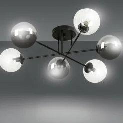 Discount Lampa sufitowa z 2 rodzajami kulistych kloszy 834/6B1 | Kaja Żyrandole Nowoczesne