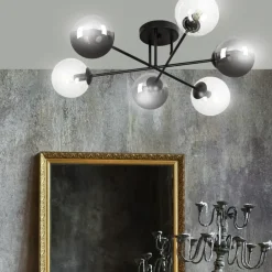 Discount Lampa sufitowa z 2 rodzajami kulistych kloszy 834/6B1 | Kaja Żyrandole Nowoczesne