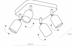 Outlet Lampa sufitowa z 4 spotami, do kuchni TK 4414 TOP | Kaja Oświetlenie Żyrandole Nowoczesne