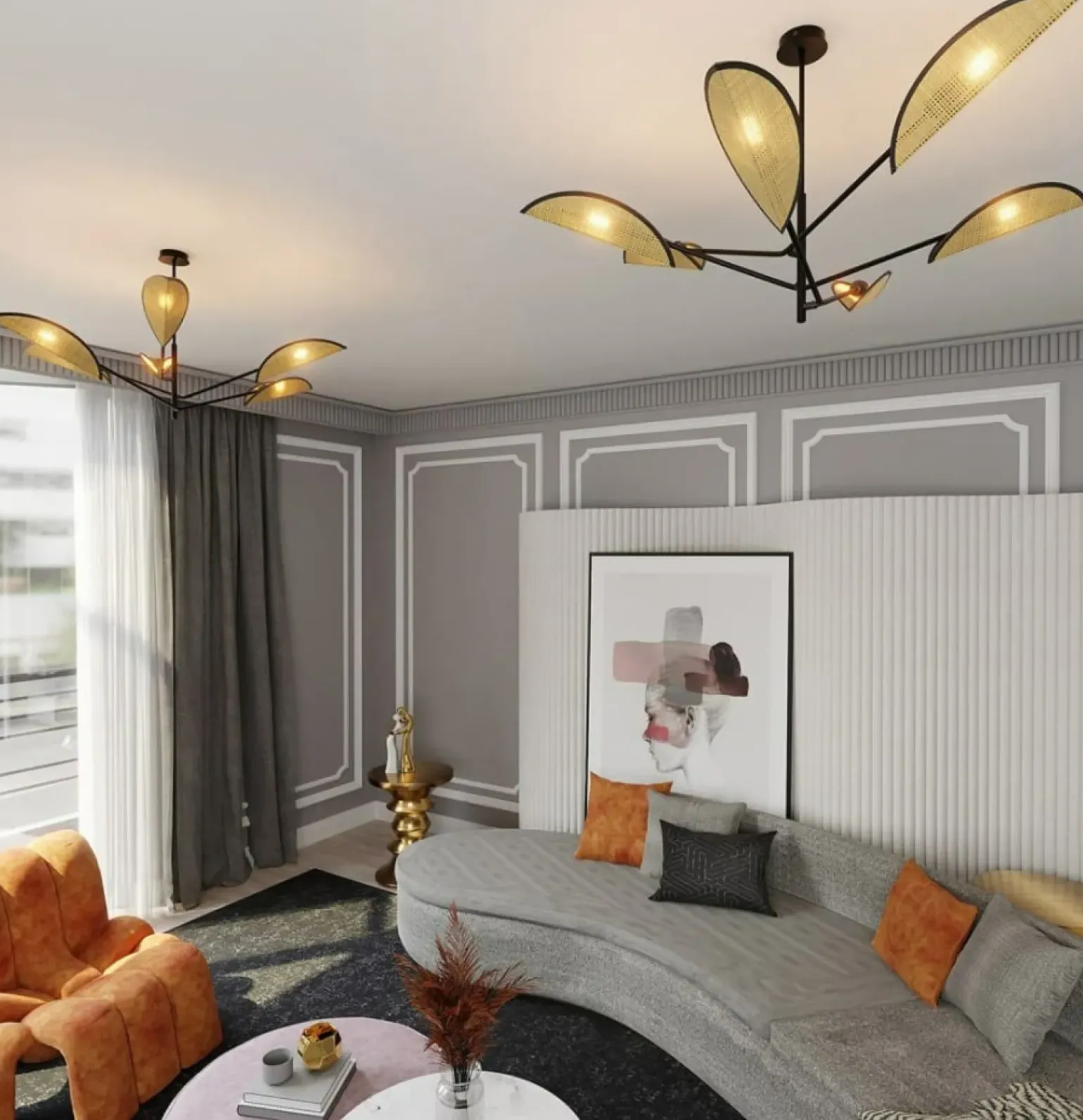 Fashion Lampa sufitowa z abażurami w stylu boho 1160/6 VENE | Kaja Oświetlenie Żyrandole Nowoczesne