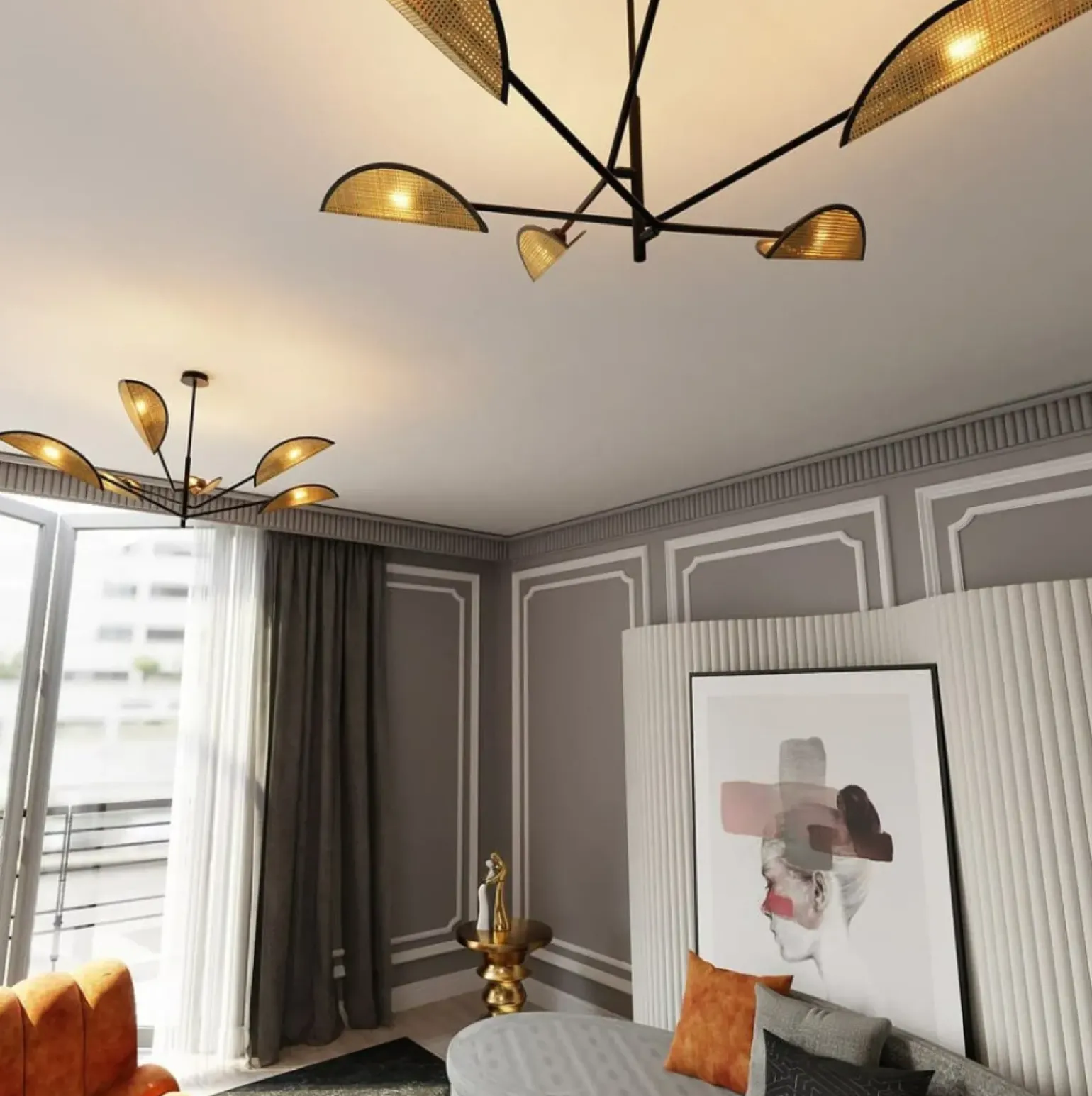 Fashion Lampa sufitowa z abażurami w stylu boho 1160/6 VENE | Kaja Oświetlenie Żyrandole Nowoczesne