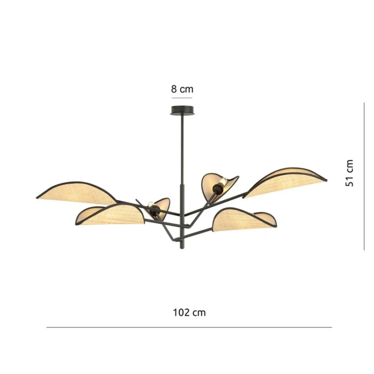 Fashion Lampa sufitowa z abażurami w stylu boho 1160/6 VENE | Kaja Oświetlenie Żyrandole Nowoczesne