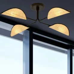 Best Sale Lampa sufitowa z abażurami w stylu eco 1172/4 GOMEZ | Kaja Oświetlenie Żyrandole Nowoczesne