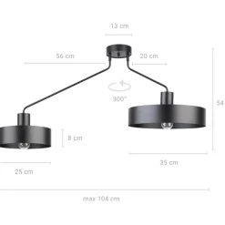Best Lampa sufitowa z asymetrycznymi kloszami SIG 31531 z serii JUMBO Żyrandole Nowoczesne
