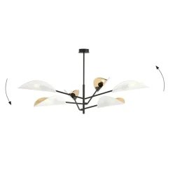 Store Lampa sufitowa z biało-złotymi abażurami 1159/6 VENE | Kaja Żyrandole Nowoczesne