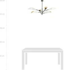 Store Lampa sufitowa z biało-złotymi abażurami 1159/6 VENE | Kaja Żyrandole Nowoczesne