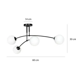 Best Sale Lampa sufitowa z białymi klasycznymi kloszami 670/4 | Kaja Oświetlenie Żyrandole Nowoczesne