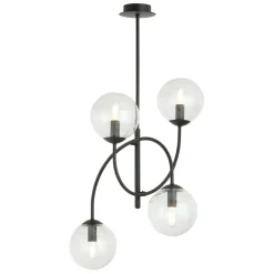 Best Lampa sufitowa z czarną, giętą konstrukcją 1286/4B z serii ARCHI Żyrandole Nowoczesne