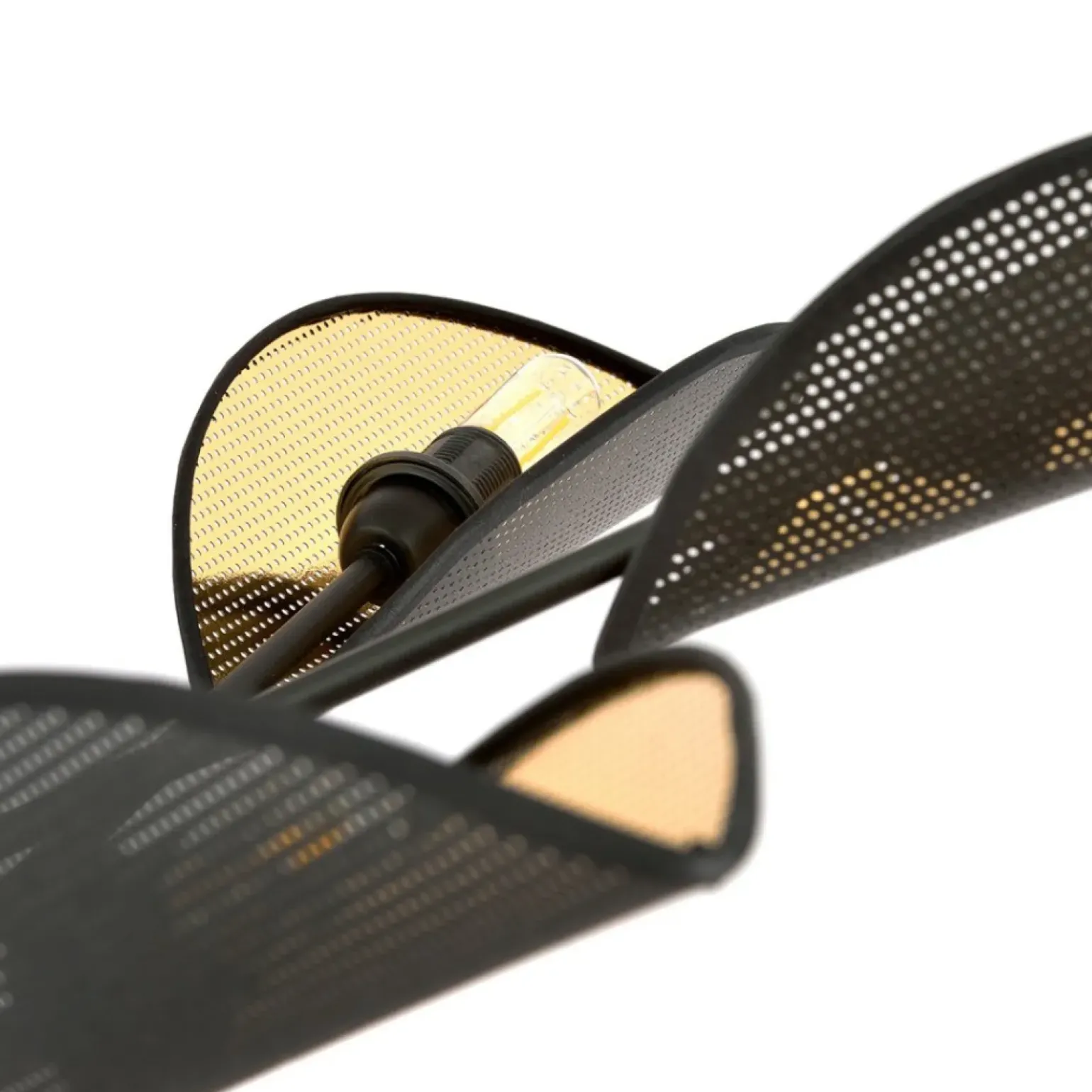 Best Lampa sufitowa z czarno-złotymi abażurami 1158/4 VENE | Kaja Żyrandole Nowoczesne