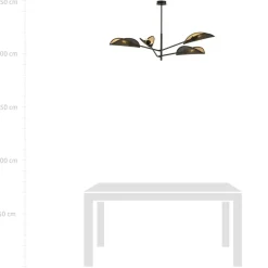 Best Lampa sufitowa z czarno-złotymi abażurami 1158/4 VENE | Kaja Żyrandole Nowoczesne