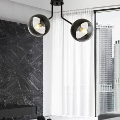 Cheap Lampa sufitowa z czarnymi obręczami na kloszach 1139/2 NOVA | Kaja Żyrandole Nowoczesne