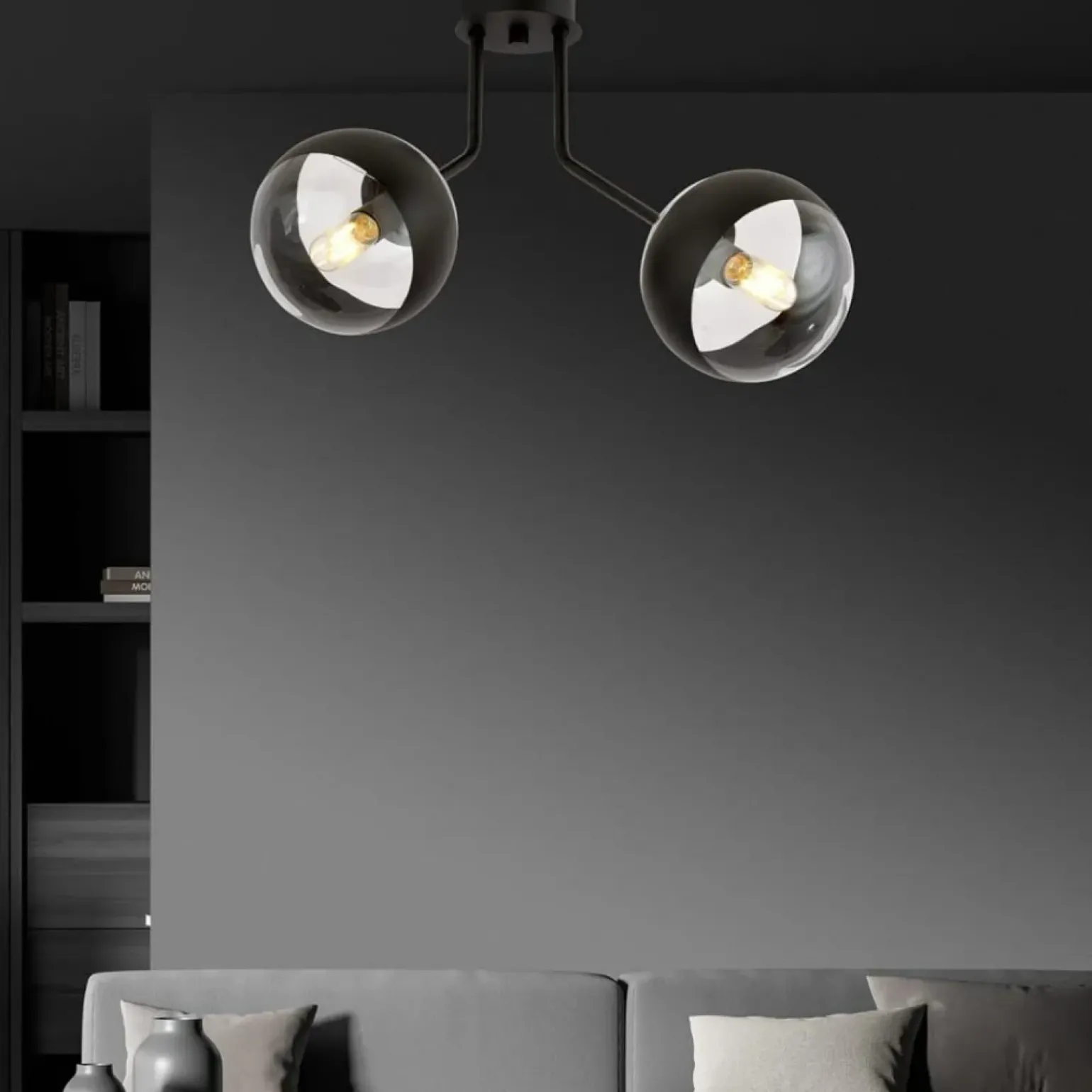 Cheap Lampa sufitowa z czarnymi obręczami na kloszach 1139/2 NOVA | Kaja Żyrandole Nowoczesne