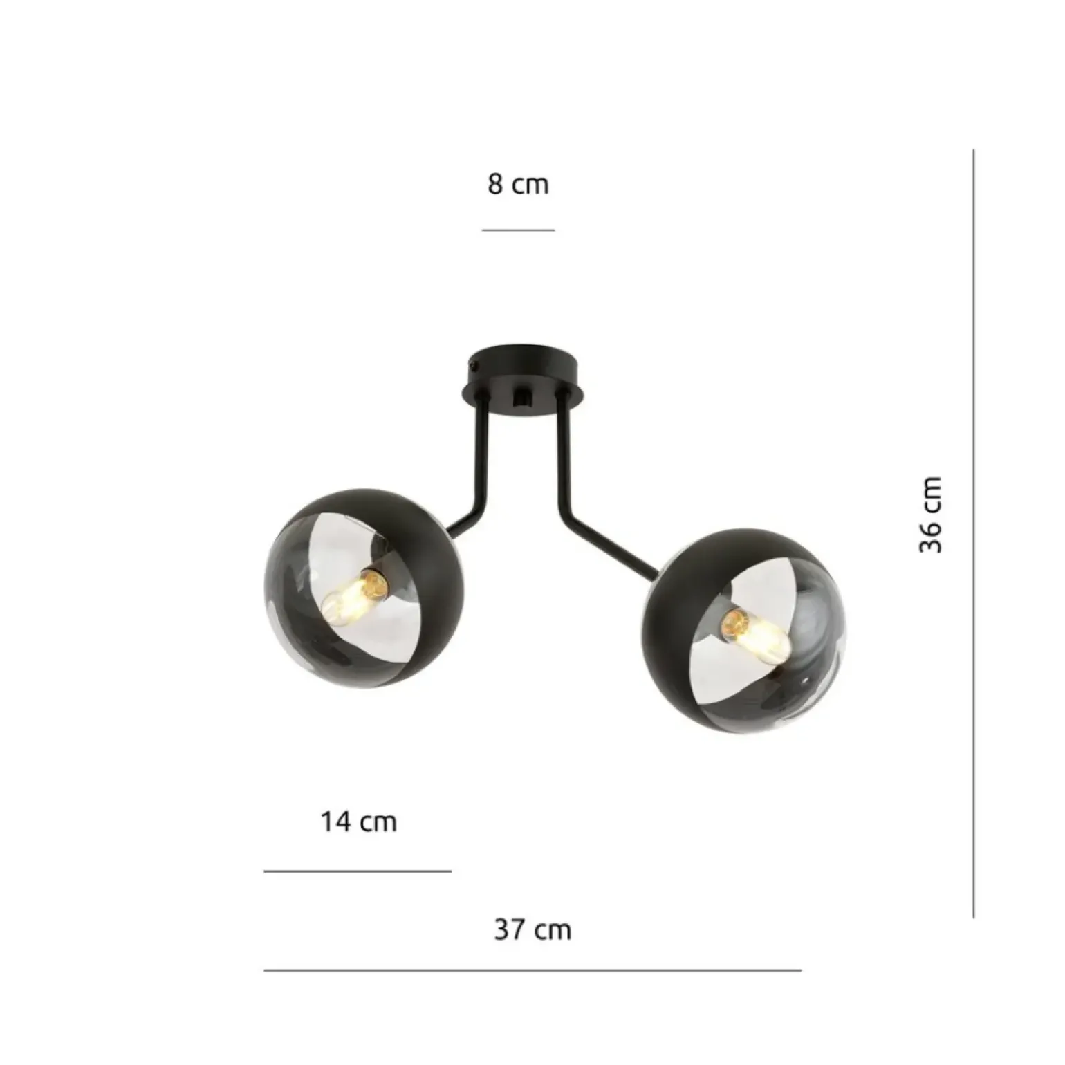 Cheap Lampa sufitowa z czarnymi obręczami na kloszach 1139/2 NOVA | Kaja Żyrandole Nowoczesne