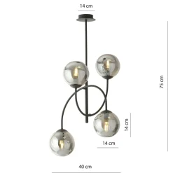 Shop Lampa sufitowa z czterema kloszami w kolorze 1287/4B z serii ARCHI Żyrandole Nowoczesne