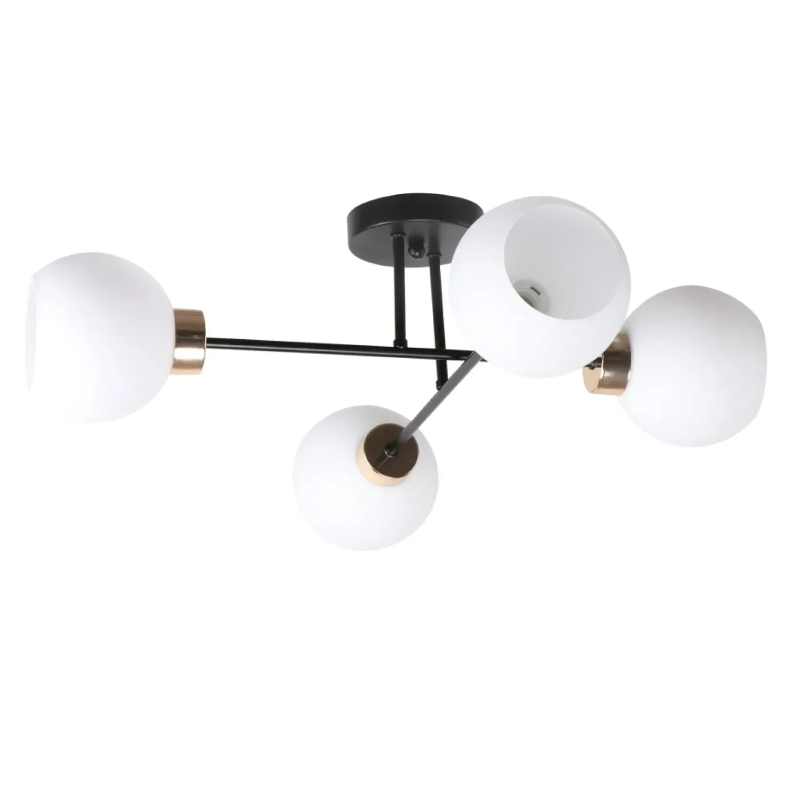 Cheap Lampa sufitowa z czterema, białymi kloszami 34-21076 z serii AMANDA | Kaja Oświe Żyrandole Nowoczesne