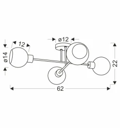 Cheap Lampa sufitowa z czterema, białymi kloszami 34-21076 z serii AMANDA | Kaja Oświe Żyrandole Nowoczesne