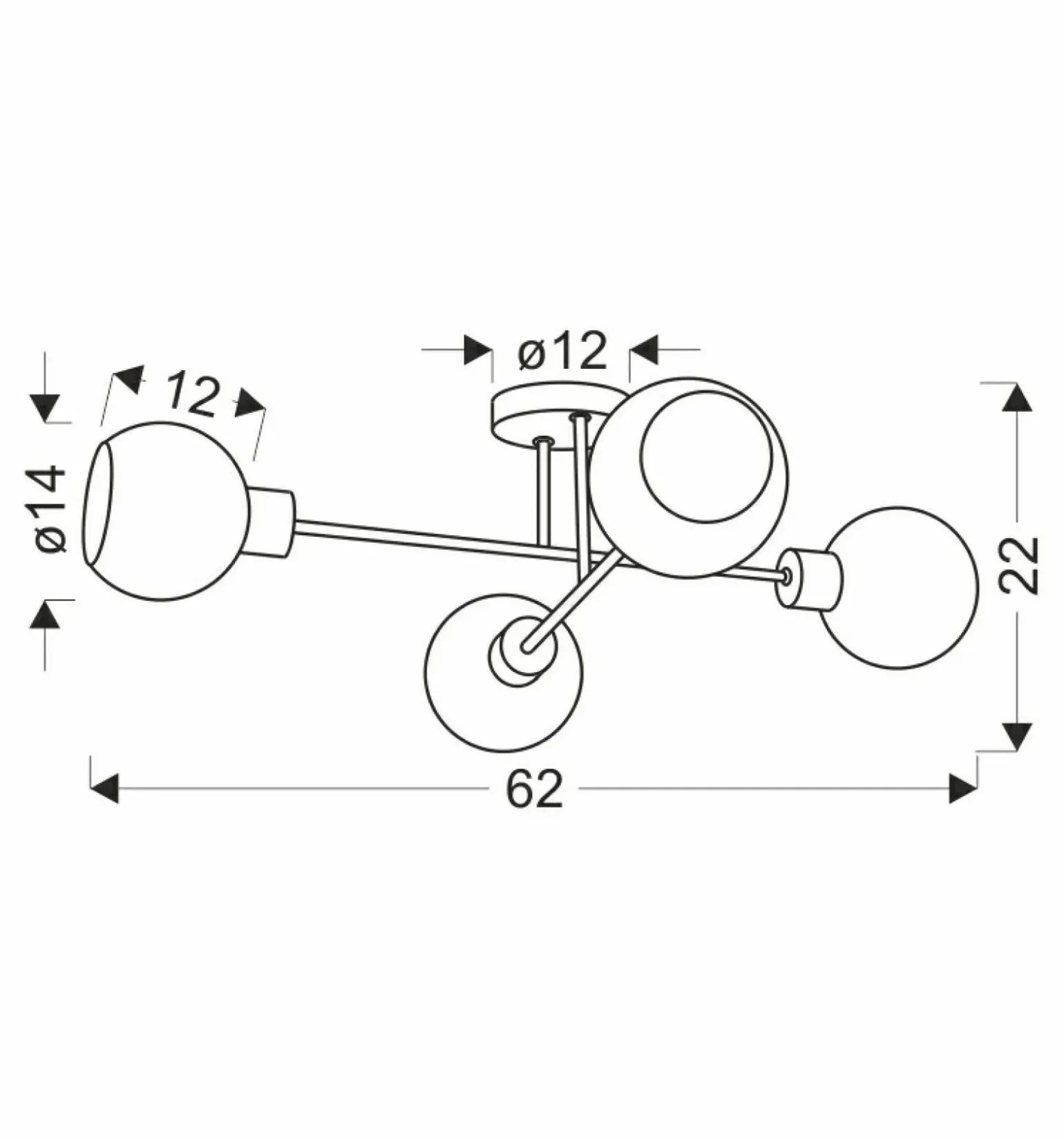 Cheap Lampa sufitowa z czterema, białymi kloszami 34-21076 z serii AMANDA | Kaja Oświe Żyrandole Nowoczesne