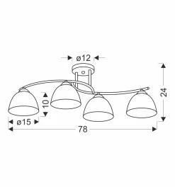 Sklep Kaja Lampa sufitowa z czterema kloszami, do jadalni 34-22479 z serii GRACJA | Kaja Oś