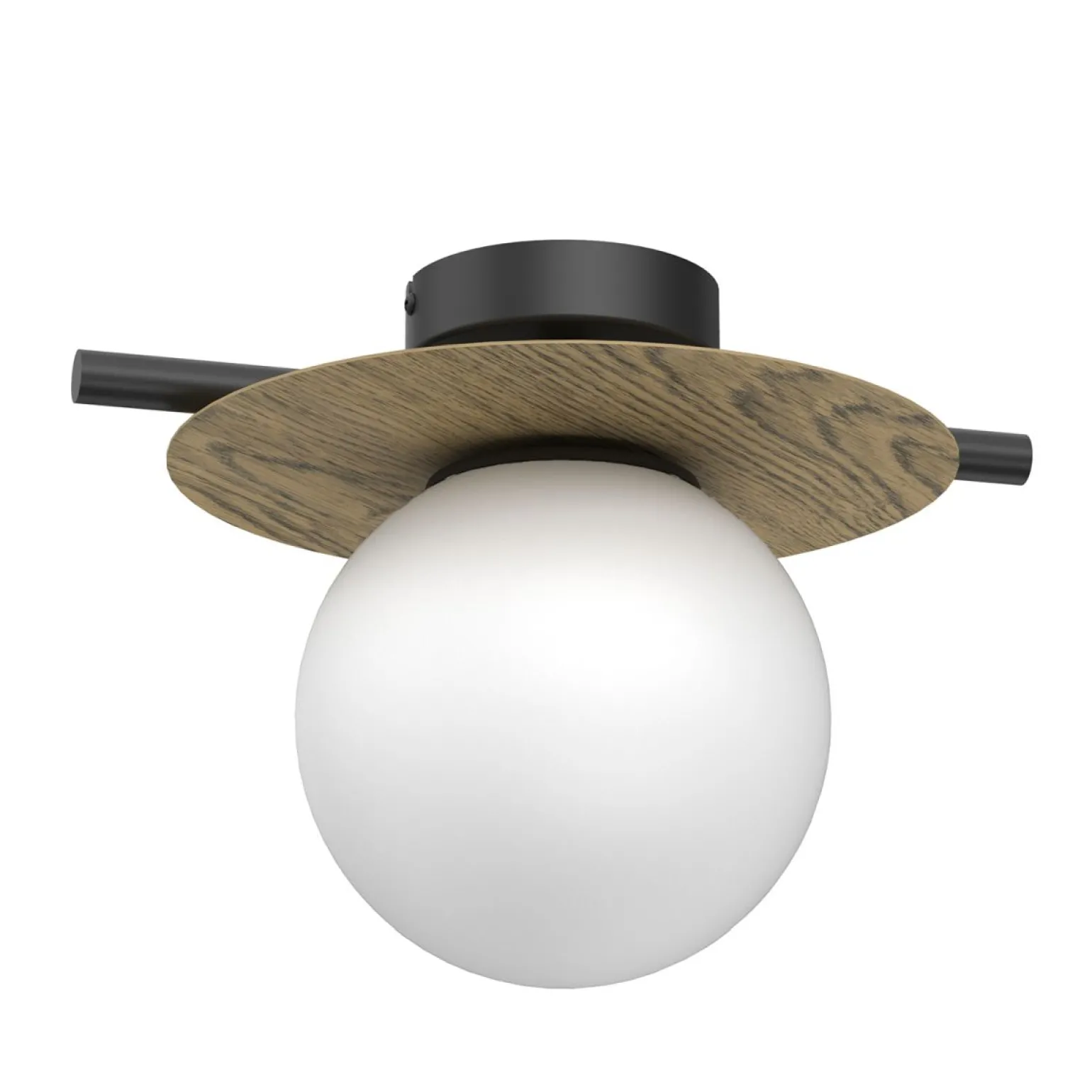 Sklep Kaja Lampa sufitowa z drewnem i okrągłym kloszem LX 4469 ORBITAL | Kaja