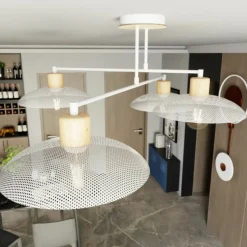 Best Lampa sufitowa z drewnianymi oprawkami 1319/4 KOBE | Kaja Oświetlenie Żyrandole Nowoczesne