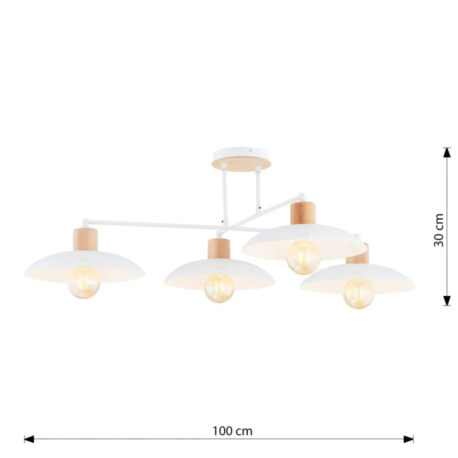 Best Lampa sufitowa z drewnianymi oprawkami 1319/4 KOBE | Kaja Oświetlenie Żyrandole Nowoczesne