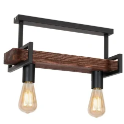 Cheap Lampa sufitowa z drewnianym elementem LX 0664 z serii HARD | Kaja Żyrandole Nowoczesne