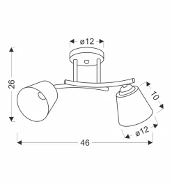 Sklep Kaja Lampa sufitowa z dwoma kloszami, na żarówki E27 32-22622 z serii GRECO | Kaja Oś