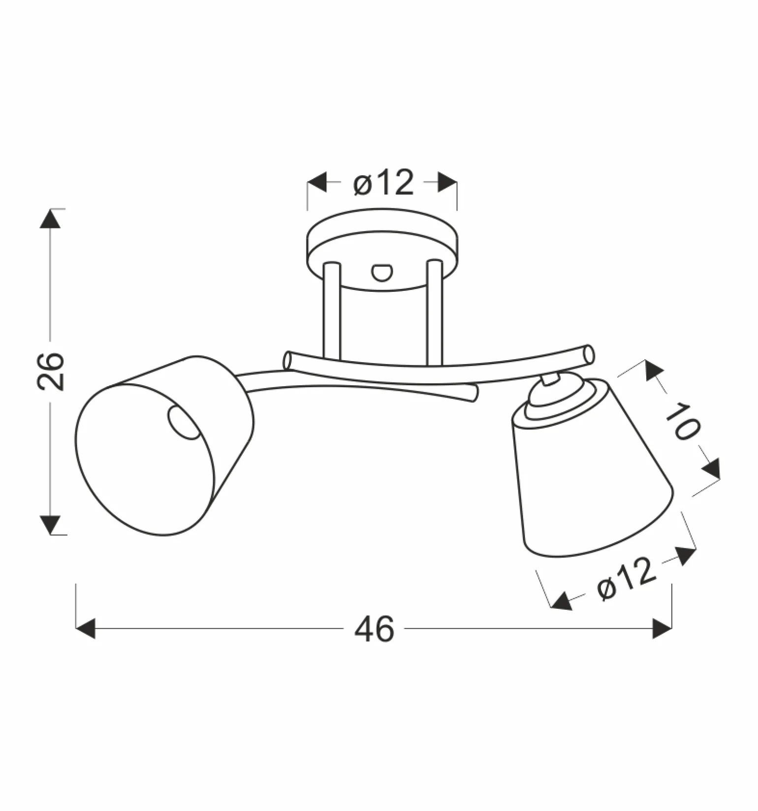 Sklep Kaja Lampa sufitowa z dwoma kloszami, na żarówki E27 32-22622 z serii GRECO | Kaja Oś