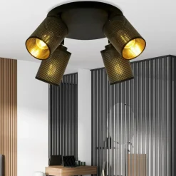Best Sale Lampa sufitowa z dwukolorowymi abażurami 1152/4PREM BRONX | Kaja Żyrandole Nowoczesne