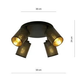 Best Sale Lampa sufitowa z dwukolorowymi abażurami 1152/4PREM BRONX | Kaja Żyrandole Nowoczesne