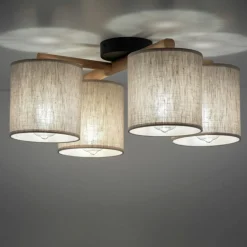 Fashion Lampa sufitowa z elementami drewna TK 6866 DEVA | Kaja Oświetlenie Żyrandole Nowoczesne