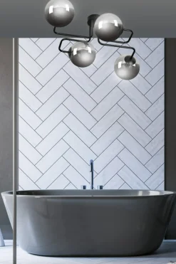 New Lampa sufitowa z grafitowymi kulistymi kloszami 832/4 | Kaja Żyrandole Nowoczesne