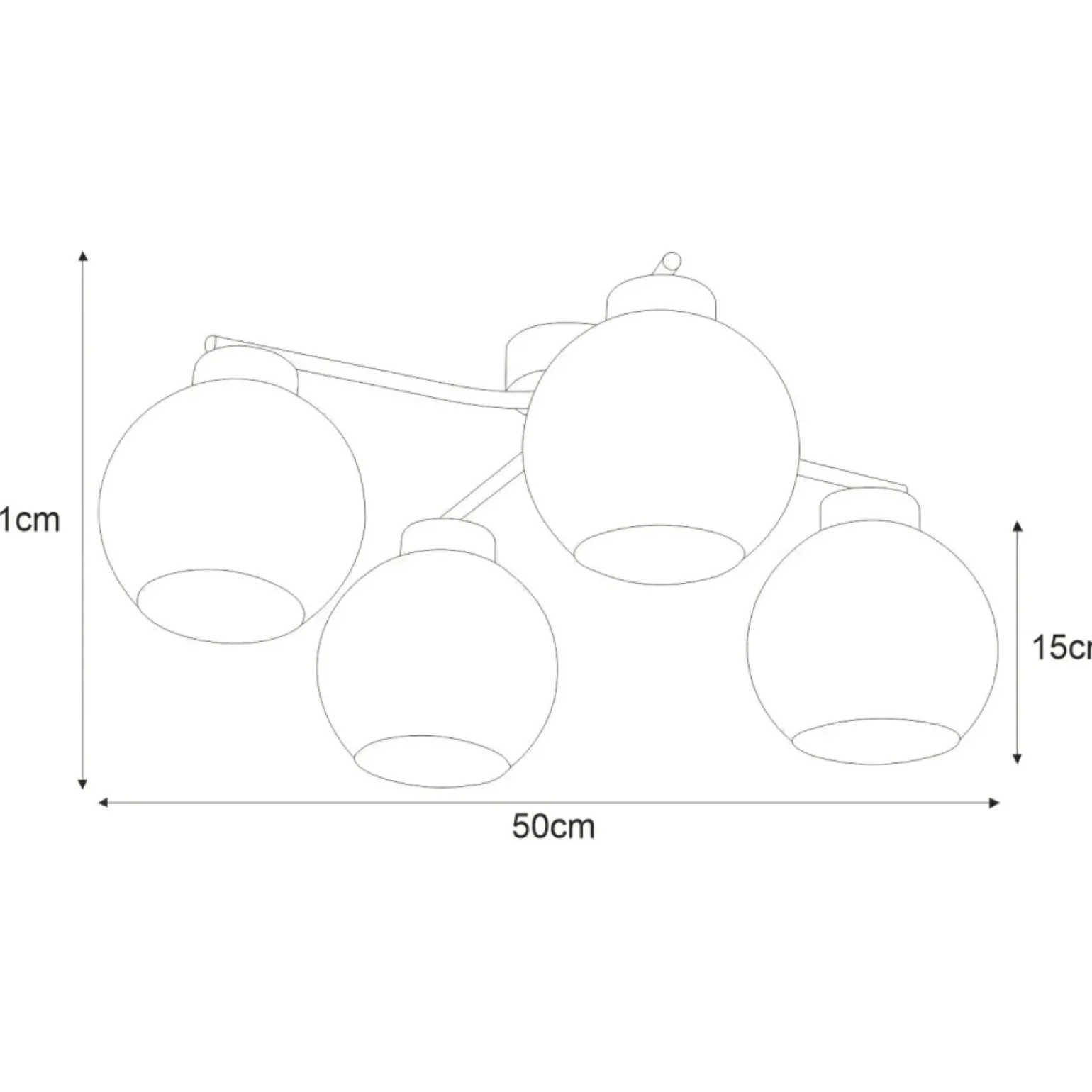 Best Lampa sufitowa z grafitowymi kloszami K-2625 AIDEN | Kaja Oświetlenie Żyrandole Nowoczesne