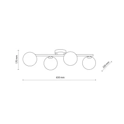 Outlet Lampa sufitowa z grafitowymi kloszami TK 6856 ESTERA BLACK | Kaja Żyrandole Nowoczesne