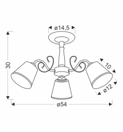 Sklep Kaja Lampa sufitowa z klasycznymi kloszami 33-26590 z serii LOSANNA | Kaja Oświetleni