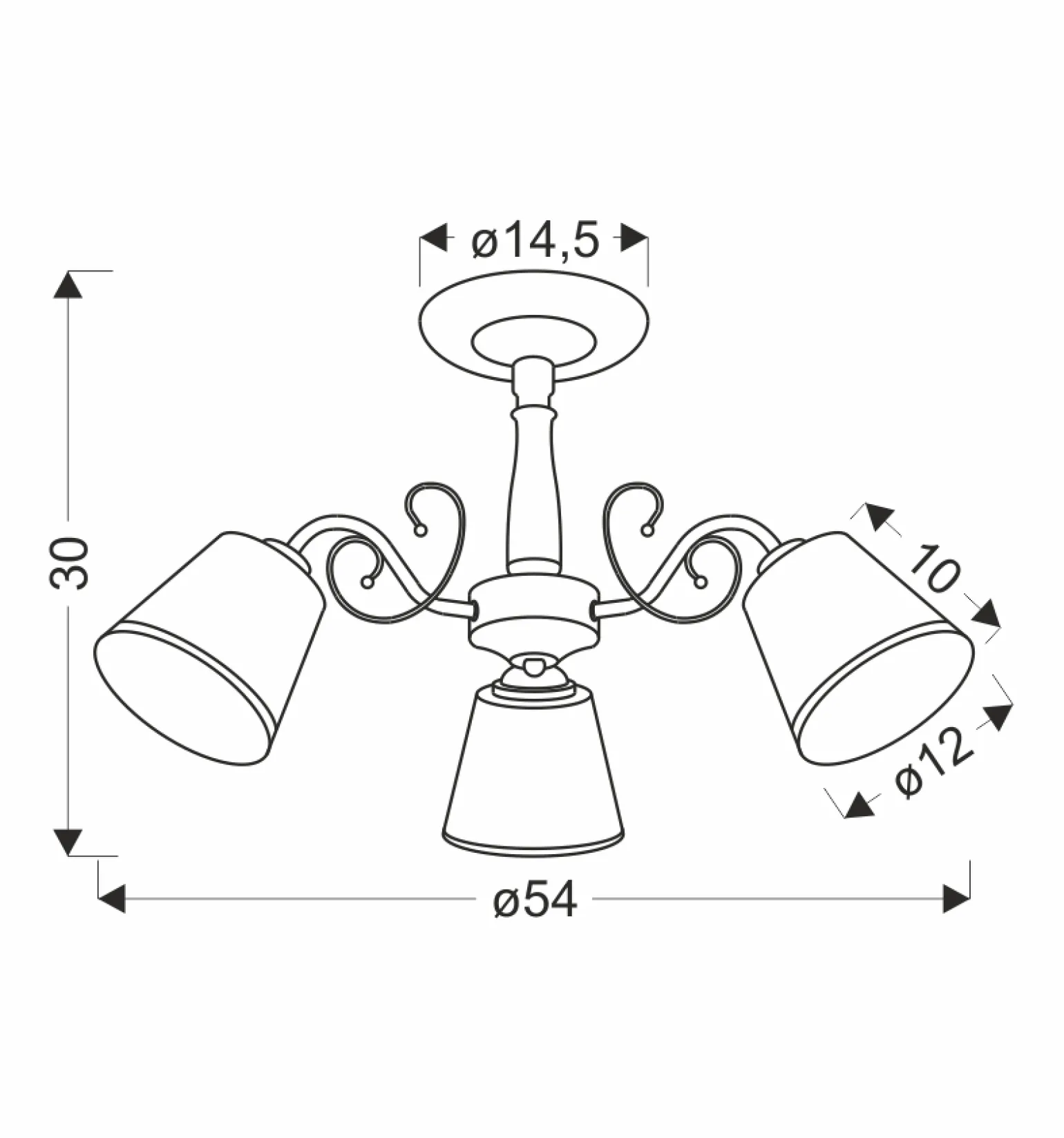Sklep Kaja Lampa sufitowa z klasycznymi kloszami 33-26590 z serii LOSANNA | Kaja Oświetleni