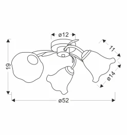 Sklep Kaja Lampa sufitowa z kloszami imitującymi kwiaty 33-22493 ANTIQA | Kaja