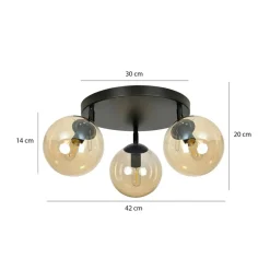Best Lampa sufitowa z kloszami w kolorze miodowym 778/3APREM | Kaja Żyrandole Nowoczesne