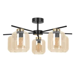 Shop Lampa sufitowa z kloszami i złotymi elementami K-5512 z serii IGA Żyrandole Nowoczesne