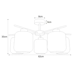 Shop Lampa sufitowa z kloszami i złotymi elementami K-5512 z serii IGA Żyrandole Nowoczesne