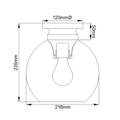 Sklep Kaja Lampa sufitowa z kloszem kulą FE-TABBY-F-PN z serii TABBY