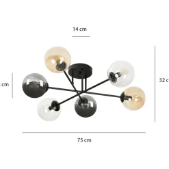 Outlet Lampa sufitowa z kolorowymi kloszami 834/6B2 | Kaja Oświetlenie Żyrandole Nowoczesne