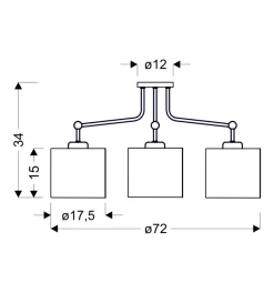 Sklep Kaja Lampa sufitowa z kremowymi abażurami 33-38241 TOPI | Kaja Oświetlenie