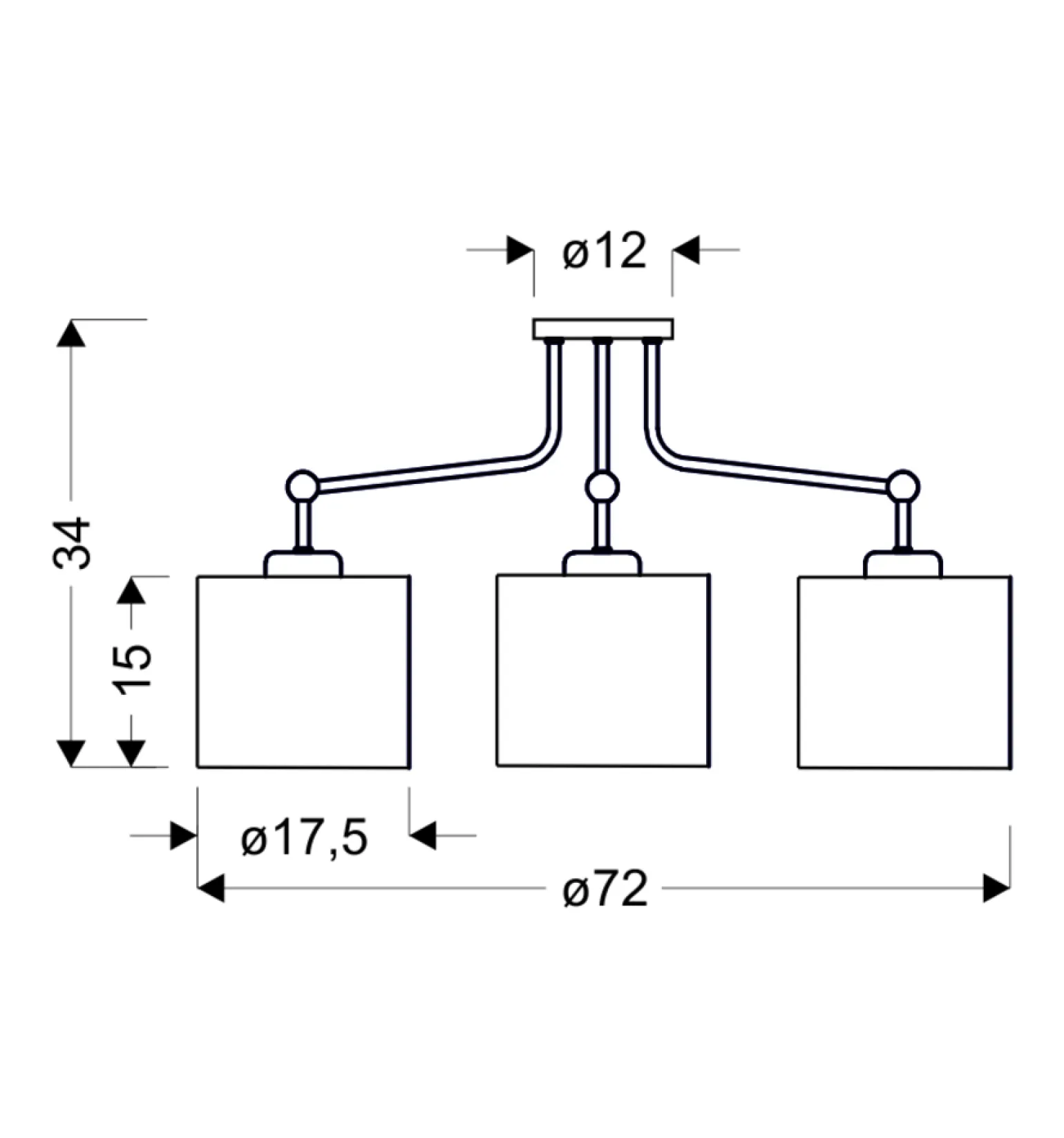 Sklep Kaja Lampa sufitowa z kremowymi abażurami 33-38241 TOPI | Kaja Oświetlenie