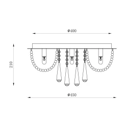 Sklep Kaja Lampa sufitowa z kryształkami ⌀45cm 19157M SENSI| Kaja Oświetlenie