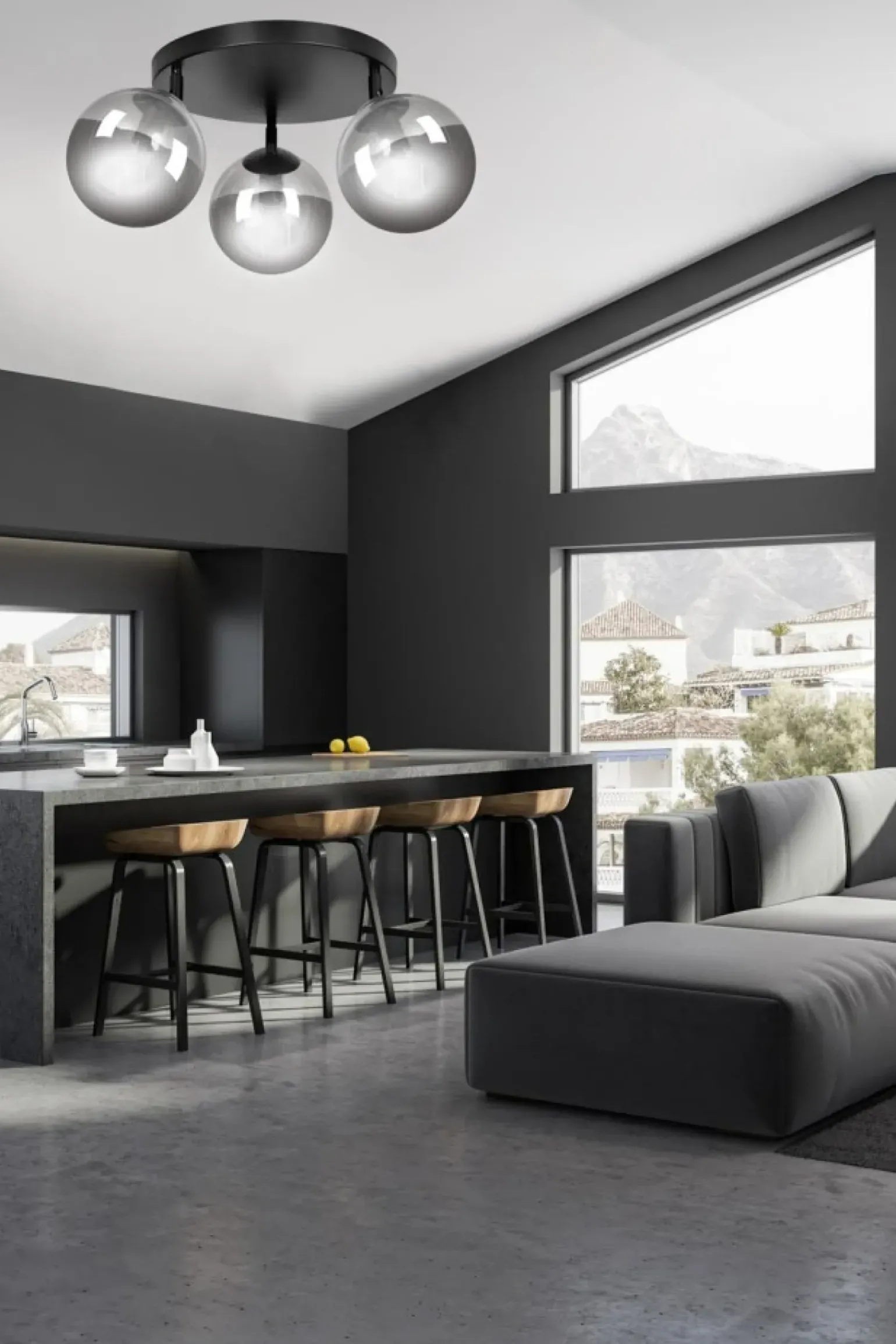 New Lampa sufitowa z kulistymi kloszami 777/3APREM | Kaja Oświetlenie Żyrandole Nowoczesne