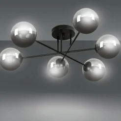 Online Lampa sufitowa z kulistymi grafitowymi kloszami 832/6B | Kaja Żyrandole Nowoczesne