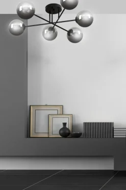 Online Lampa sufitowa z kulistymi grafitowymi kloszami 832/6B | Kaja Żyrandole Nowoczesne