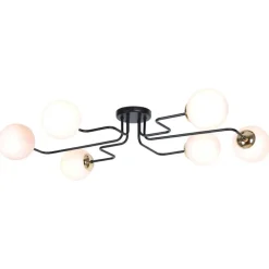 Cheap Lampa sufitowa z matowymi kloszami na sześć żarówek K-4706 z serii KA Żyrandole Nowoczesne